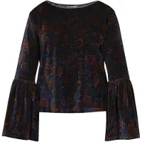 Usha Chemisier bleu nuit / rouille