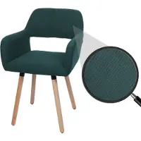 Mendler Chaise de salle à manger HWC-A50 II, chaise de cuisine chaise rembourrée, bois tissu/textile Velours (400g/m²) MVG vert