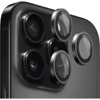 BlueO - Original Metal Frame Lens Protector - iPhone 16 Pro / iPhone 16 Pro Max - Noir Titane (Apple iPhone 16 Pro, Apple iPhone 16 Pro Max), Téléphone portable : film de protection, Noir