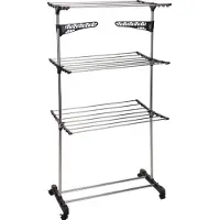 Generic Tour de séchage 6 claies 80x57x165 cm - 17 mètres d'espace de séchage - Blanc