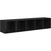 vidaXL Armoire TV Set 2 pcs Noir imitation chêne Matériau dérivé du bois