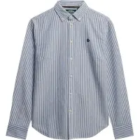 Superdry Slim Oxford Bd Long Sleeve Shirt Bleu XL Femme