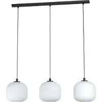 Eglo Suspension - Blanc - Noir - Verre - Métal - 110 x 120 cm - 3 lumières
