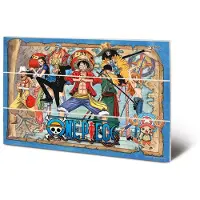 Ginza.se One Piece - Straw Hat Pirates Map - Impression Sur Bois 20x29.5cm
