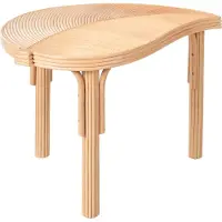 Beliani Sada de 2 tables basses en rotin naturel, forme de feuille, style moderne, pour intérieur et extérieur