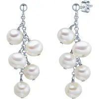 Valero Pearls Boucles d'oreilles argent / blanc perle