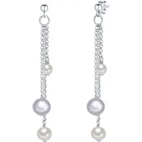 Valero Pearls Boucles d'oreilles argent / blanc perle