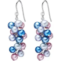 Valero Pearls Boucles d'oreilles bleu / rose / argent