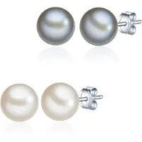 Valero Pearls Boucles d'oreilles argent / blanc