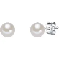 Valero Pearls Boucles d'oreilles argent / blanc perle