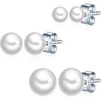 Valero Pearls Boucles d'oreilles argent / blanc perle