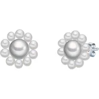 Valero Pearls Boucles d'oreilles argent / blanc perle