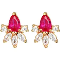 Elli Boucles d'oreilles or / rose / transparent