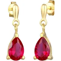 Elli Boucles d'oreilles 'Tropfen' or / magenta