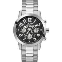 GUESS Montre à affichage analogique 'Parker' noir / argent