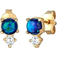 Elli Boucles d'oreilles bleu / or / transparent