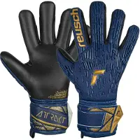 Reusch Gants de sport 'Attrakt Freegel' bleu foncé / moutarde / noir