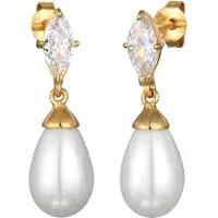 Elli Boucles d'oreilles or / blanc perle