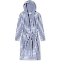 Schiesser Peignoir long 'Feather Terry' gris / blanc