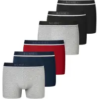 Schiesser Boxers '95/5' bleu marine / gris / rouge / blanc