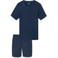 Schiesser Pyjama long ' Schlafanzug kurz - Casual Essentials ' bleu