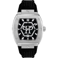 Philipp Plein Montre à affichage analogique 'The Hexagon Phantom' noir / argent