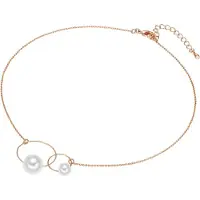 Lulu & Jane Chaîne or rose / blanc perle