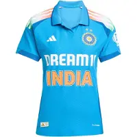 Adidas Maillot 'Indien Cricket One Day' bleu clair / orange / blanc