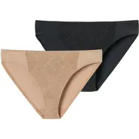 Schiesser Slip ' Air blickdichte Spitze ' beige / noir