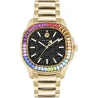 Philipp Plein Montre à affichage analogique bleu clair / or / mauve / noir