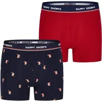 Happy Shorts Sous-vêtements ' XMAS KIDS ' bleu foncé / rouge