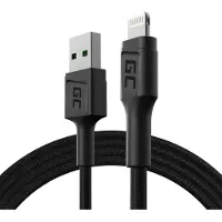 Green Cell KABGC21 câble Lightning 1,2 m Noir