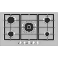 Hisense Table de cuisson à gaz encastrable GM973XF 5 brûleurs en acier inoxydable