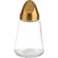 Aps Distributeur de snacks, verre/inox, 350 ml, or Récipient en verre, couvercle à visser en inox,