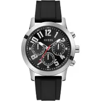 GUESS Montre à affichage analogique 'Parker' noir / argent