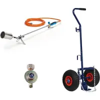 CFH Brûleur 60 mm avec tuyau de 5 mètres, régulateur de pression et levier d'économie de flamme