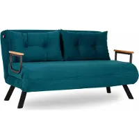 Hannah Home , Sando 2-Seater - Petrol Green, Canapés-lits, Canapé-lit 2 places, vert pétrole, polyester, 133 x 78 x 78 x cm