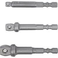 Bgs Jeu d'adaptateurs basculants pour perceuses, entraînement six pans extérieurs 6,3 mm (1/4") 3 pces - 9162