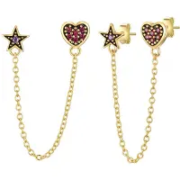 Glanzstücke Boucles d'oreilles jaune d'or / rouge foncé