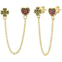 Glanzstücke Boucles d'oreilles jaune d'or / vert