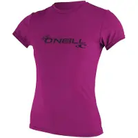 O'Neill Basic Skins Rash Tee Short Sleeve Rash Guard Violet XL Femme