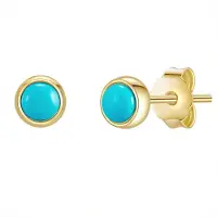 Glanzstücke Boucles d'oreilles turquoise / jaune d'or