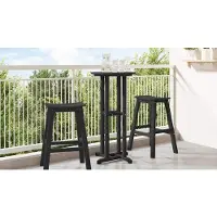 vidaXL Table de bar noire 55 x 55 x 107 cm en polyéthylène
