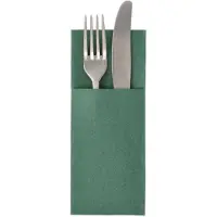 Papstar 50 Servietten "ROYAL Collection" 40 cm x 30 cm dunkelgrün mit Besteckfalz (50 pcs, 30 x 40 cm)