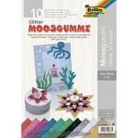 Folia Caoutchouc mousse pailleté non auto-adhésif 10 feuilles