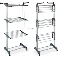 Relaxdays Séchoir à linge tour à roulettes