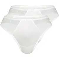 Sassa String 'DOTTED MESH' blanc cassé