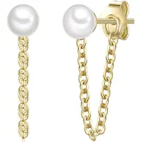 Glanzstücke Boucles d'oreilles jaune d'or / blanc perle