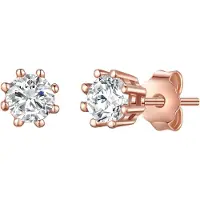 Lulu & Jane Boucles d'oreilles or rose / blanc