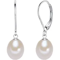 Lulu & Jane Boucles d'oreilles argent / blanc perle